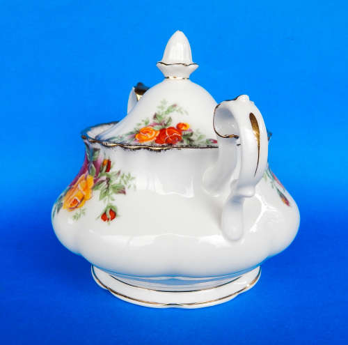 Royal Albert " PACIFIC ROSE " Two Handled Lidded Sugar Bowl - Made In England