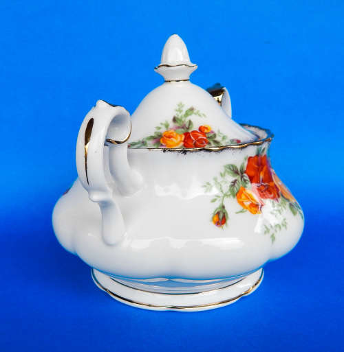 Royal Albert " PACIFIC ROSE " Two Handled Lidded Sugar Bowl - Made In England