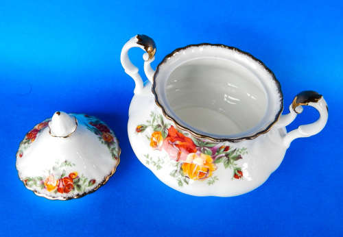 Royal Albert " PACIFIC ROSE " Two Handled Lidded Sugar Bowl - Made In England
