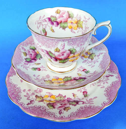 Royal Albert Rare " Lovelace PINK " Trio - Made In England