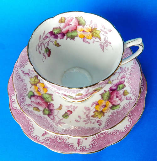 Royal Albert Rare " Lovelace PINK " Trio - Made In England