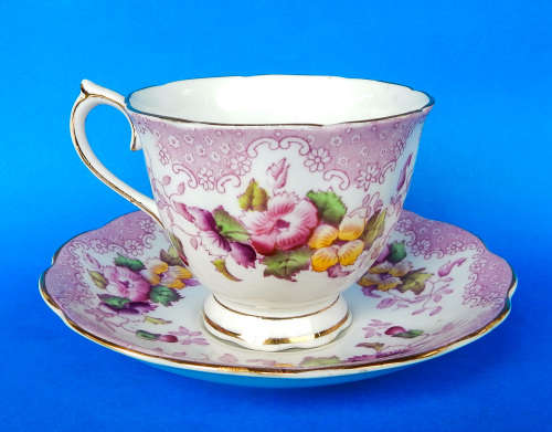 Royal Albert Rare " Lovelace PINK " Trio - Made In England