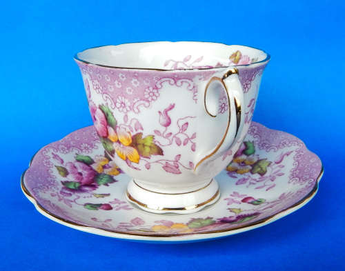 Royal Albert Rare " Lovelace PINK " Trio - Made In England