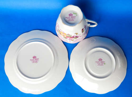 Royal Albert Rare " Lovelace PINK " Trio - Made In England