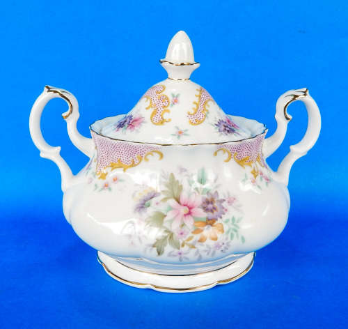 Royal Albert " SERENITY " Two Handled Lidded Sugar Bowl - Made In England