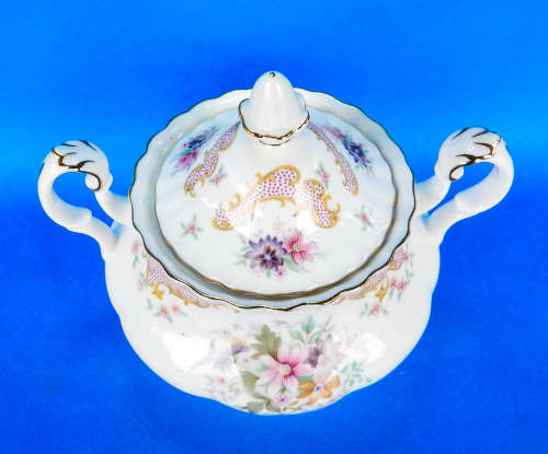 Royal Albert " SERENITY " Two Handled Lidded Sugar Bowl - Made In England