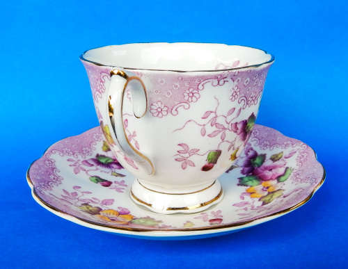 Royal Albert Rare " Lovelace PINK " Trio - Made In England
