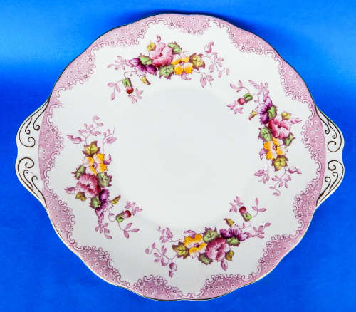 Royal Albert Rare " Lovelace PINK " Cake Plate - Made In England