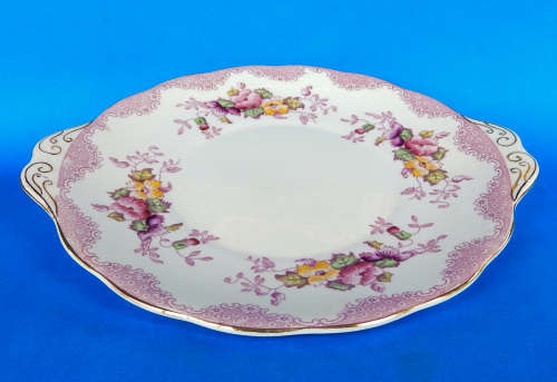 Royal Albert Rare " Lovelace PINK " Cake Plate - Made In England