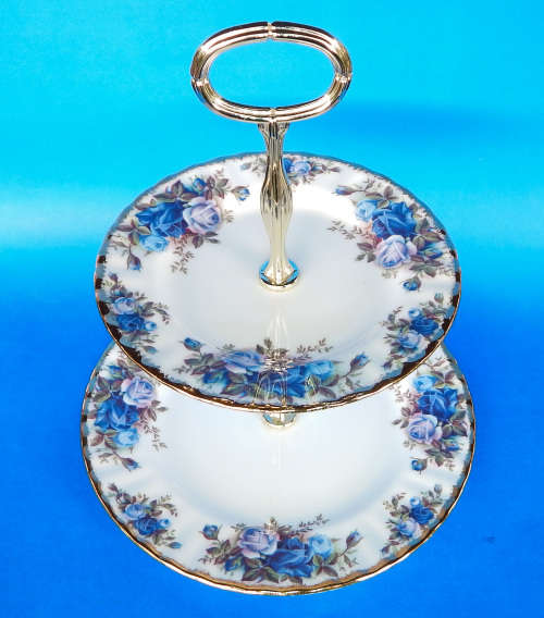 Royal Albert  " MOONLIGHT ROSE " 2 Tier Cake Stand - Made In England