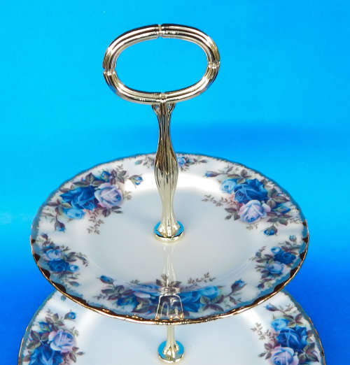 Royal Albert  " MOONLIGHT ROSE " 2 Tier Cake Stand - Made In England