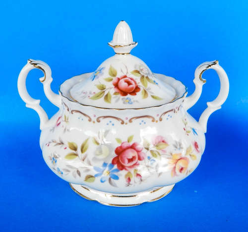 Royal Albert " JUBILEE ROSE " Two Handled Lidded Sugar Bowl - Made In England