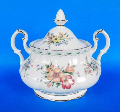 Royal Albert " CONSTANCE " Two Handled Lidded Sugar Bowl - Made In England