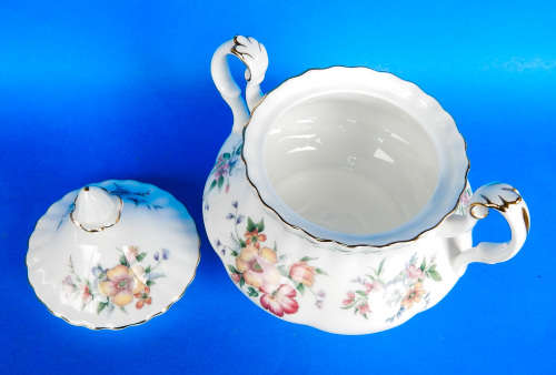Royal Albert " CONSTANCE " Two Handled Lidded Sugar Bowl - Made In England