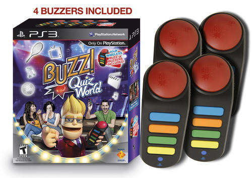 PS3 BUZZ QUIZ WORLD GAME WITH BUZZERS BUNDLE / BID TO WIN / FREE SHIPPING