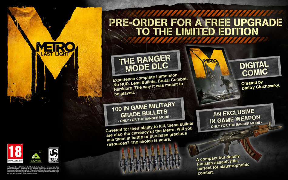 PS3 Metro Last Light Limited Edition