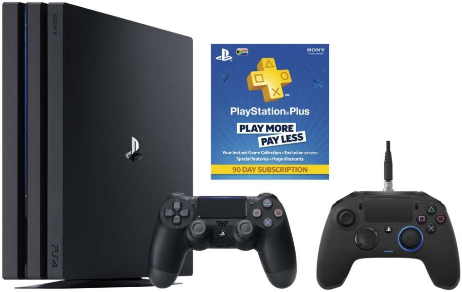 PS4 Pro 1TB Console 90 Days Membership & Nacon Controller Bundle