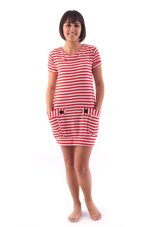 Nice red and white casual dress