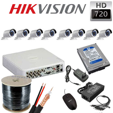 8CH Hikvision 720P Turbo HD CCTV Kit w/1TB Hard Drive - R5 393.95