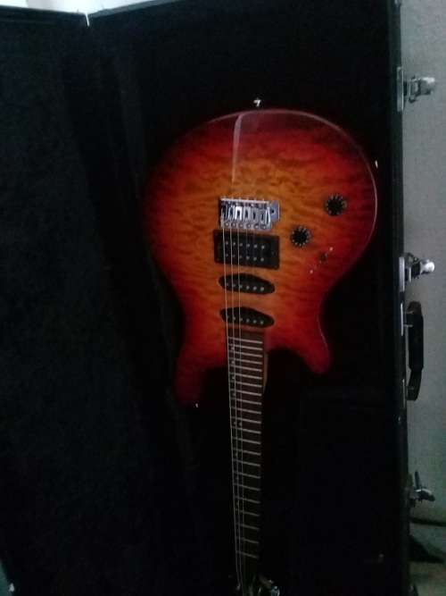 washburn left handed electric in immaculate condition with hard case.