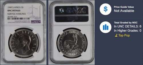 Beautiful NGC Graded 1949 5 Shilling UNC!!!! Crazy R1 start$$$