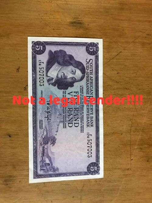 South African R5 Banknote TW de Jongh ***CRAZY R1 START***