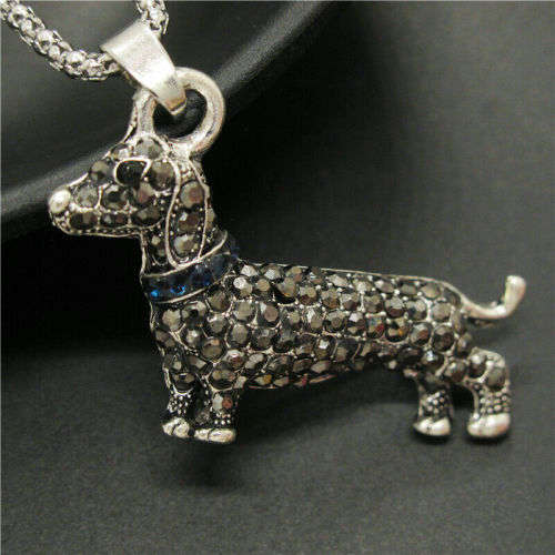 BEAUTIFUL DACHSHUND NECKLACE / BROOCH PIN