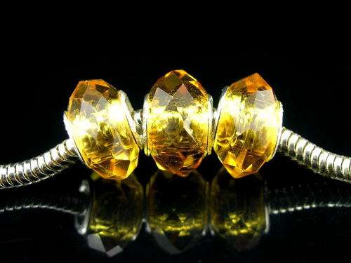 *** MURANO GLASS FACETED CRYSTAL BEAD GOLD***