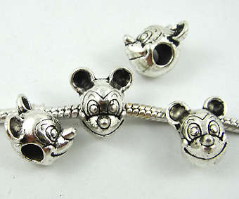 *** BEAUTIFUL HEAVY TIBETIAN SILVER MICKEY BEAD***