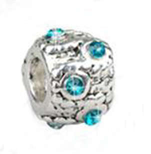 *** 925  SILVER  BEAD WITH TURQUOISE STONES ***