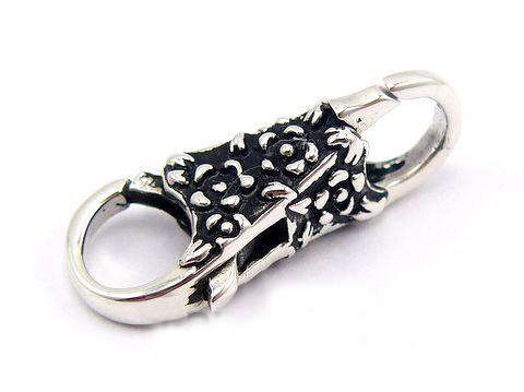 *** STUNNING - STERLING SILVER FLOWER TWO-WAY EUROPEAN BRACELET CLASP ***