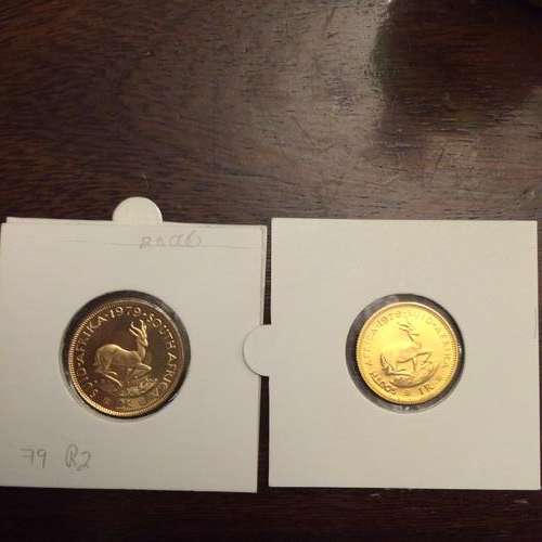 South Africa proof gold R1 and R2 1979
