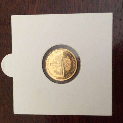 Johannesburg 1/10th ounce gold protea proof 1986
