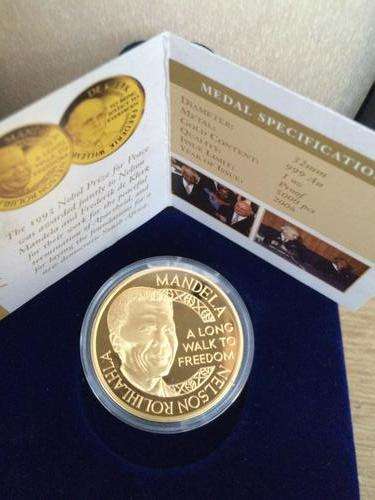 Rare 1oz 24crt Nobel laureates Mandela and de Klerk, mint of Norway, brand new