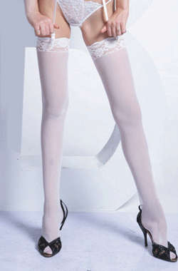 White thigh high stockings