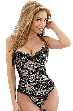 SILVER AND BLACK CORSET 34