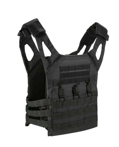 BURRAAQ TRADING PLA Bulletproof Tactical Vest - Front & Back Ballistic Plate  Pouches YJ-1