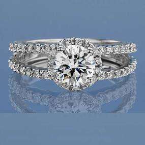 Certified 1.50Cts Round Cut Real & Natural Diamond Wedding/Engagement Ring With White Accents