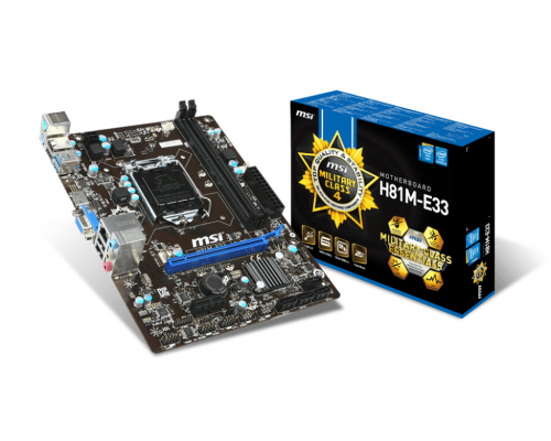 Motherboard Bundle - MSI H81-E33 with Intel i3 4170 CPU and 8GB DDR3 + Win 10 Pro X64