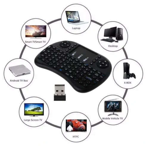 Wireless i8 Keyboard Touchpad Fly Air Mouse For Android TV etc.