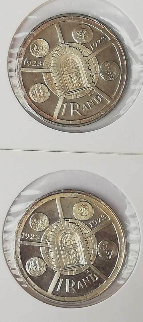 1974 R1 50th Anniversary-Pretoria Mint (two coins)