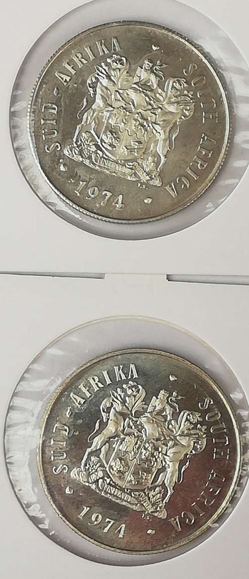 1974 R1 50th Anniversary-Pretoria Mint (two coins)