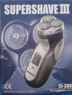 SUPERSHAVE 3 BLADE RECHARGEABLE SHAVER
