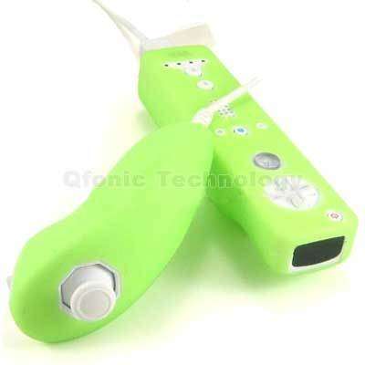 GREEN Wii SILICON SLEEVE FOR WII REMOTE AND NUNCHUCK