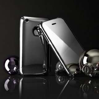 BLACK METALLIC 2-TONE HARD CASE COVER FOR IPHONE