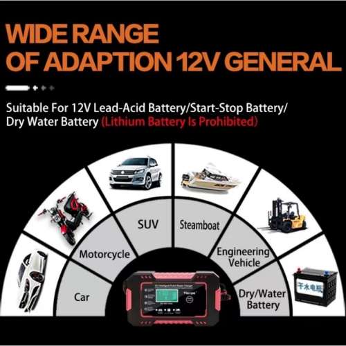 12V car and motorcycle battery repair charger