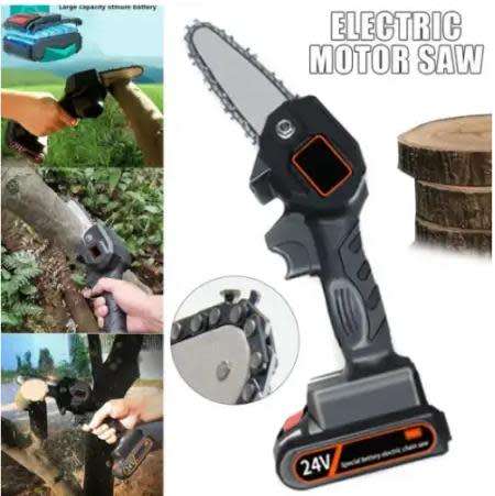 24V Portable Chainsaw Lithium Chainsaw Rechargeable Mini Electric Chainsaw