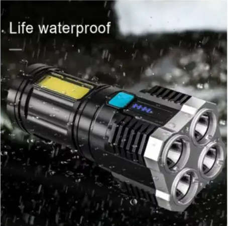 LED 4 Core USB Strong Light Long Shot Super Bright Flashlight Search Light
