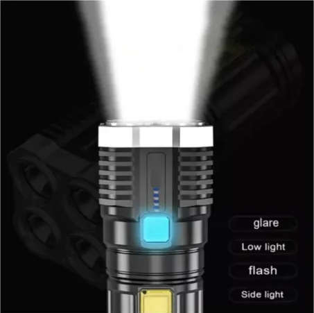 LED 4 Core USB Strong Light Long Shot Super Bright Flashlight Search Light
