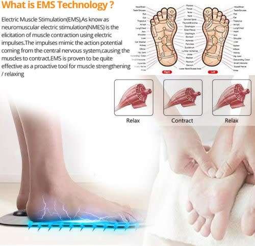 Ems Portable Pulse Physiotherapy Foot Massager Electric Muscle Pad Stimulator Leg Shaping Feet